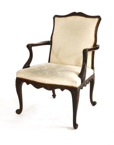 Lot 1202 - A mahogany Gainsborough armchair