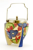 Lot 126 - A Clarice Cliff 'Blue Chintz' biscuit barrel and cover