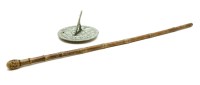 Lot 774 - A bamboo and hawthorn horse measuring stick fitted with a ruler and spirit level