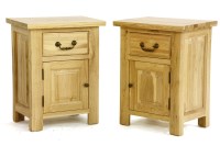 Lot 1106 - The pair of modern lightoak bedside cabinets 50cm x 35cm x 64cm