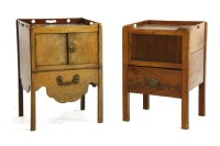 Lot 1054 - A near pair of George III mahogany bedside commodes