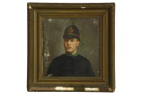 Lot 906 - A 20th Century oil on board of a police officer
