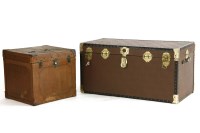 Lot 983 - A vintage cuboid form trunk