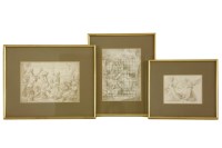 Lot 803 - Three ink wash studies of classical subjects