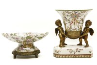 Lot 635 - A reproduction porcelain and gilt metal jardinière