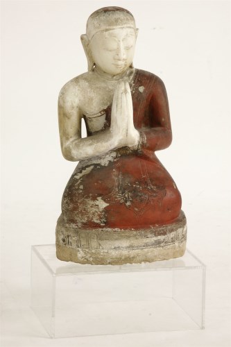 Lot 788 - A pair of seated stone Buddhas