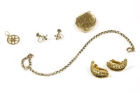 Lot 225 - A pair of gold flower screw back earrings