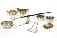 Lot 307 - A quantity of various silver items to include a Georgian toddy ladle