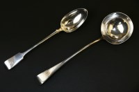 Lot 331 - An Old English pattern silver soup ladle