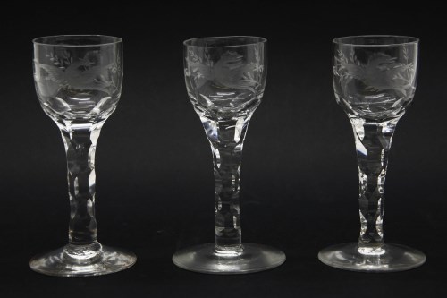 Lot 464 - Three 18th century wine glasses