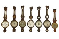 Lot 496 - Seven various George III and later barometers and barometer cases