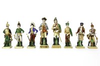 Lot 497 - Eight Capodimonte china soldiers
