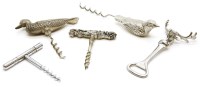 Lot 348 - A collection of silvered corkscrews