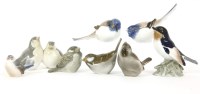Lot 485 - Eight ceramic figures of birds