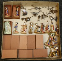 Lot 367 - A box with sixteen small Eastern metal insects and animals