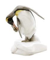 Lot 457 - A Meissen porcelain penguin preening its plumage