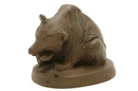 Lot 452 - A Meissen red ware Bottger pottery figure of a grizzly bear by Georg August Gaul