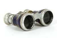 Lot 427 - A pair of 19th century porcelain and mother of pearl mounted opera glasses