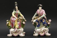 Lot 532 - A pair of Sampson porcelain figures