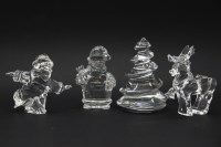 Lot 531 - Four Baccarat crystal glass Christmas ornaments