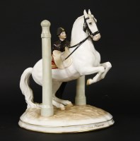 Lot 253 - A Vienna porcelain figure of a Spanish Riding School horse and trainer