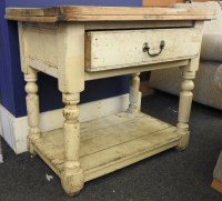 Lot 943 - A Victorian pine kitchen preparation table