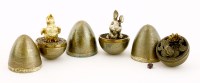 Lot 441 - Three silver gilt surprise eggs