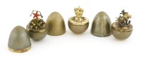 Lot 439 - Three silver gilt surprise eggs