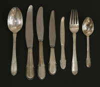 Lot 446 - Georg Jensen 'Bead' pattern silver cutlery