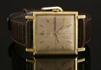 Lot 545 - A gentlemen's 18ct gold Jaeger LeCoultre mechanical strap watch