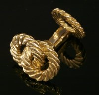 Lot 230 - A French gold single cufflink by Van Cleef and Arpels