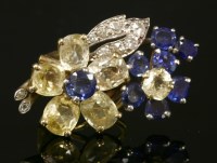 Lot 236 - A sapphire and diamond single spray earring
