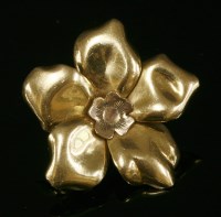Lot 228 - A gold single flower earring by Cartier