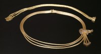 Lot 232 - An Italian gold sapphire necklace and bracelet matched suite