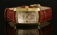 Lot 385 - A ladies' 18ct gold diamond set Baume & Mercier Hampton Milleis quartz strap watch