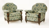 Lot 661 - A pair of 1940's club armchairs