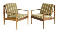Lot 474 - Two rosewood 'Model 56' easy chairs