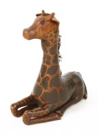 Lot 350 - A leather giraffe ottoman or footstool