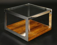 Lot 372 - A Merrow Associates chrome and rosewood side table