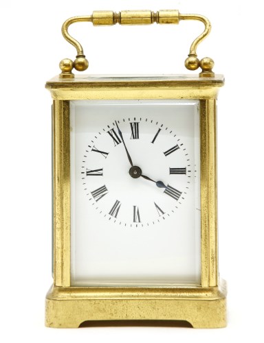 Lot 458 - A brass carriage timepiece