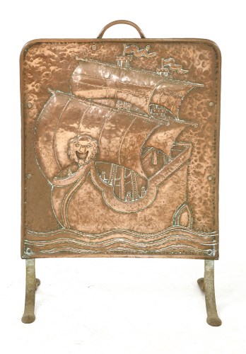 Lot 77 - An Arts and Crafts copper fire screen