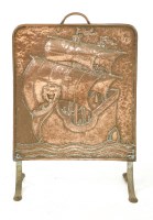 Lot 77 - An Arts and Crafts copper fire screen