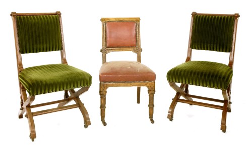 Lot 2 - A pair of walnut side chairs
