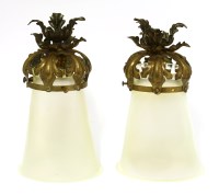 Lot 51 - A pair of opaline shades