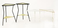 Lot 348 - A pair of painted metal side tables