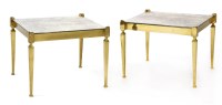 Lot 490 - A pair of brass side tables