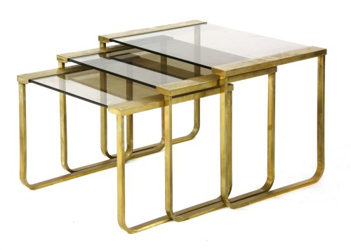 Lot 259 - A set of three brass tables