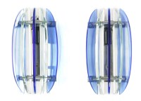 Lot 274 - A pair of Italian glass wall lights
