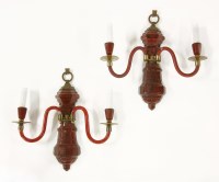 Lot 202 - A pair of French twin-branch wall lights