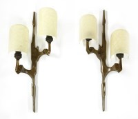 Lot 318 - A pair of French gilt metal twin-branch wall lights